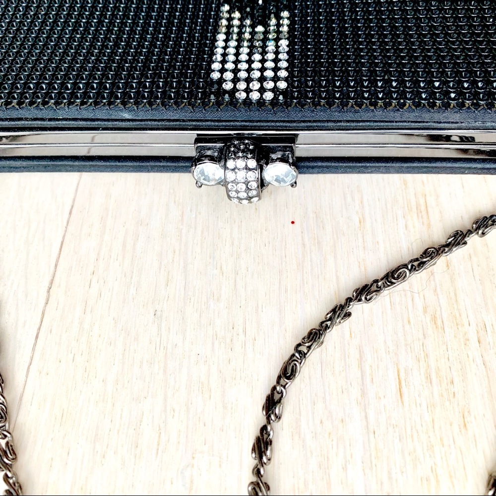 BLACK glam art deco crystal clutch - Picture 2 of 6